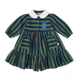 Goldie And Ace Gigi Dress - Green/Blue Stripe