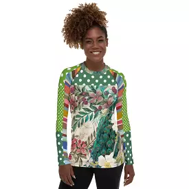 Green Peacock Fashion Rashguard Top