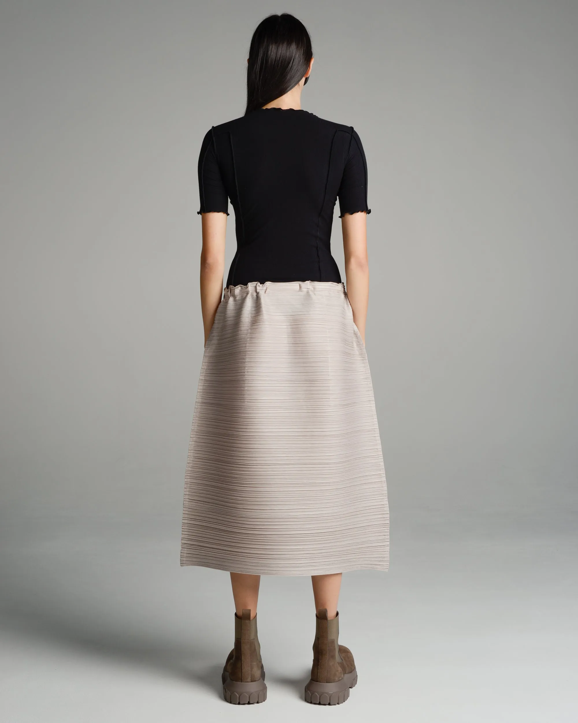 Greige Bounce Pleat Skirt