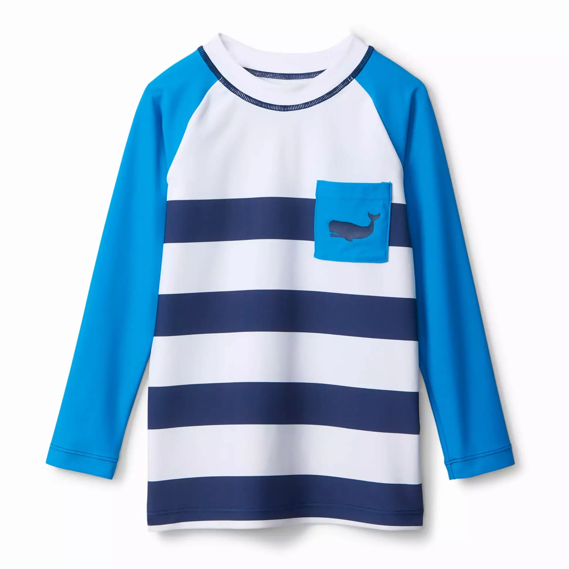 Hatley Whale Stripes Long Sleeve Pocket Rashguard