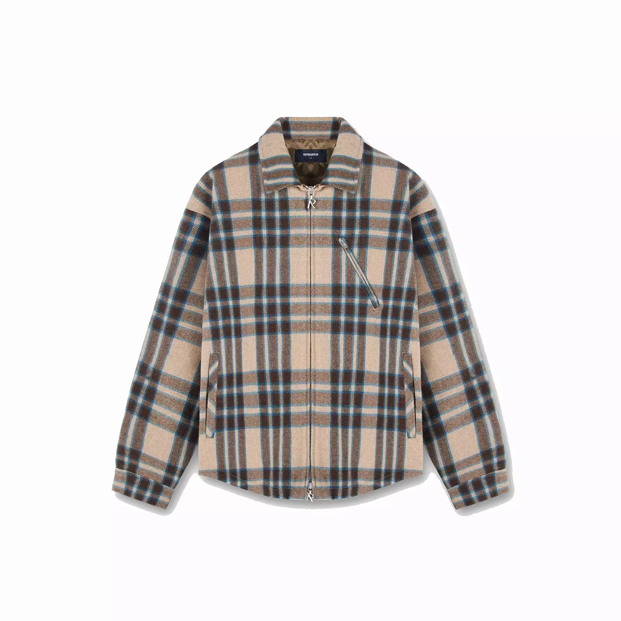 HEAVY ZIP OVERSHIRT 'BROWN CHECK'