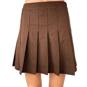 H&M Divided Brown Tailored Pleated A-Line Flared Tennis Golf Mini Skirt Size 6