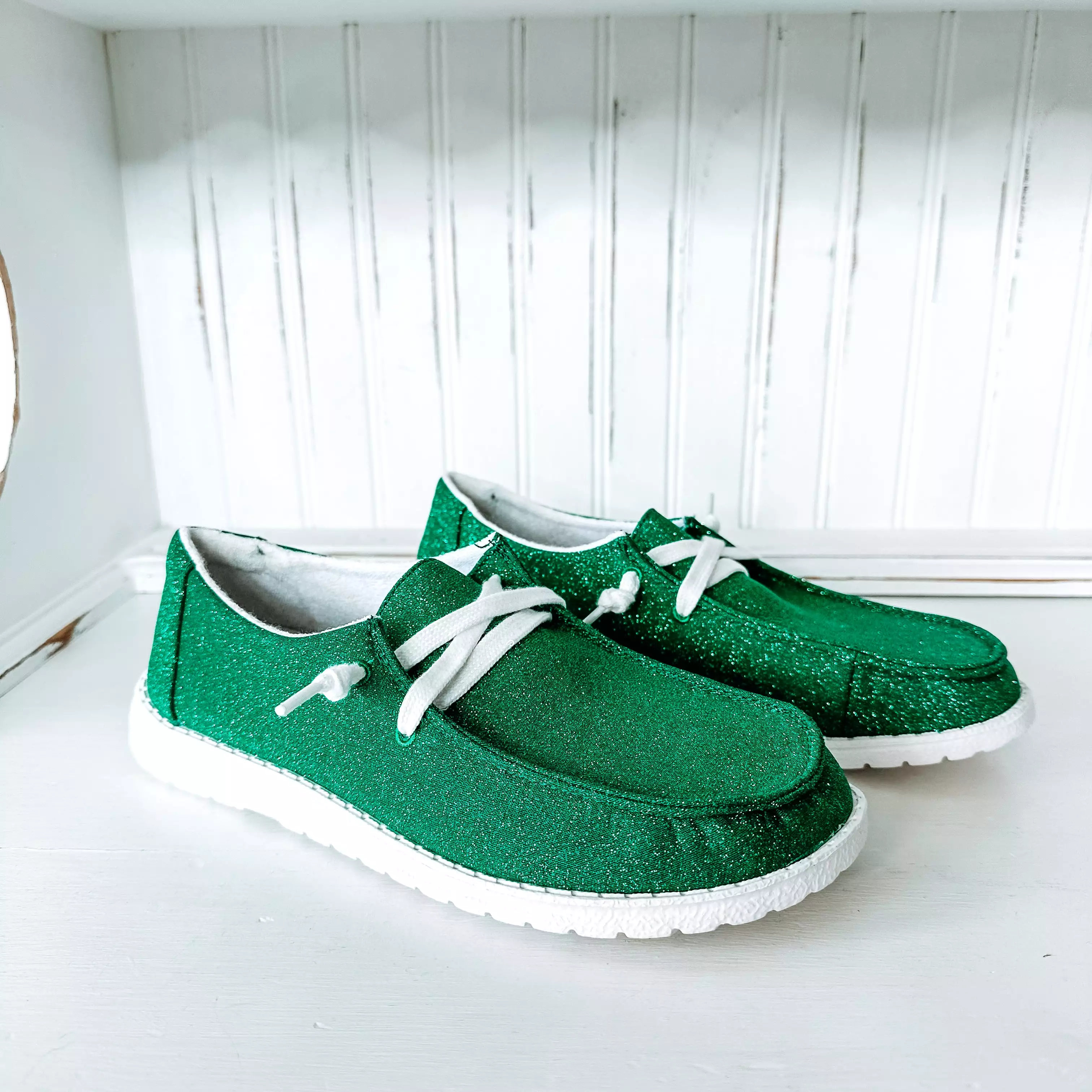 Holly Game Day Glitter Slip-on Shoe - Green