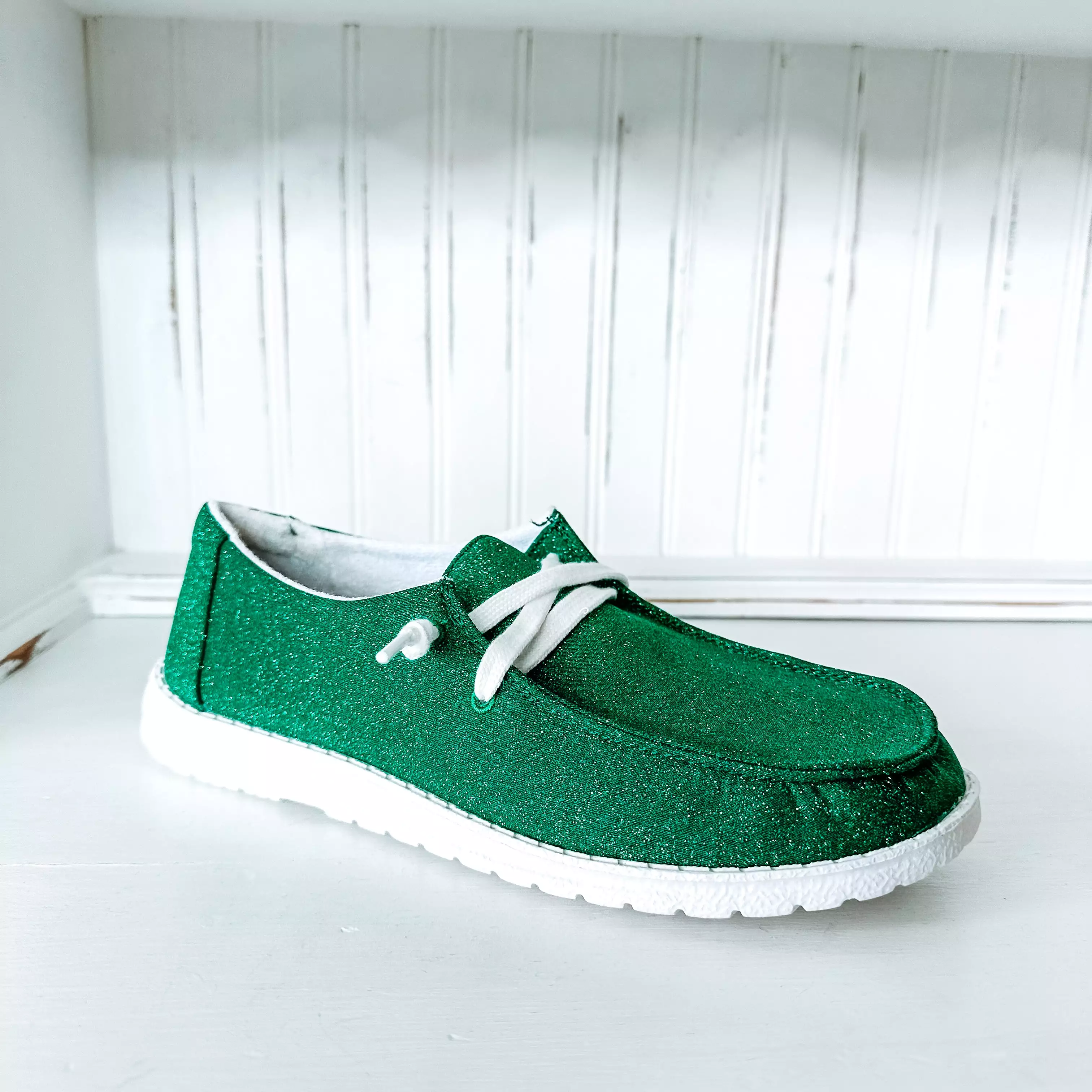 Holly Game Day Glitter Slip-on Shoe - Green