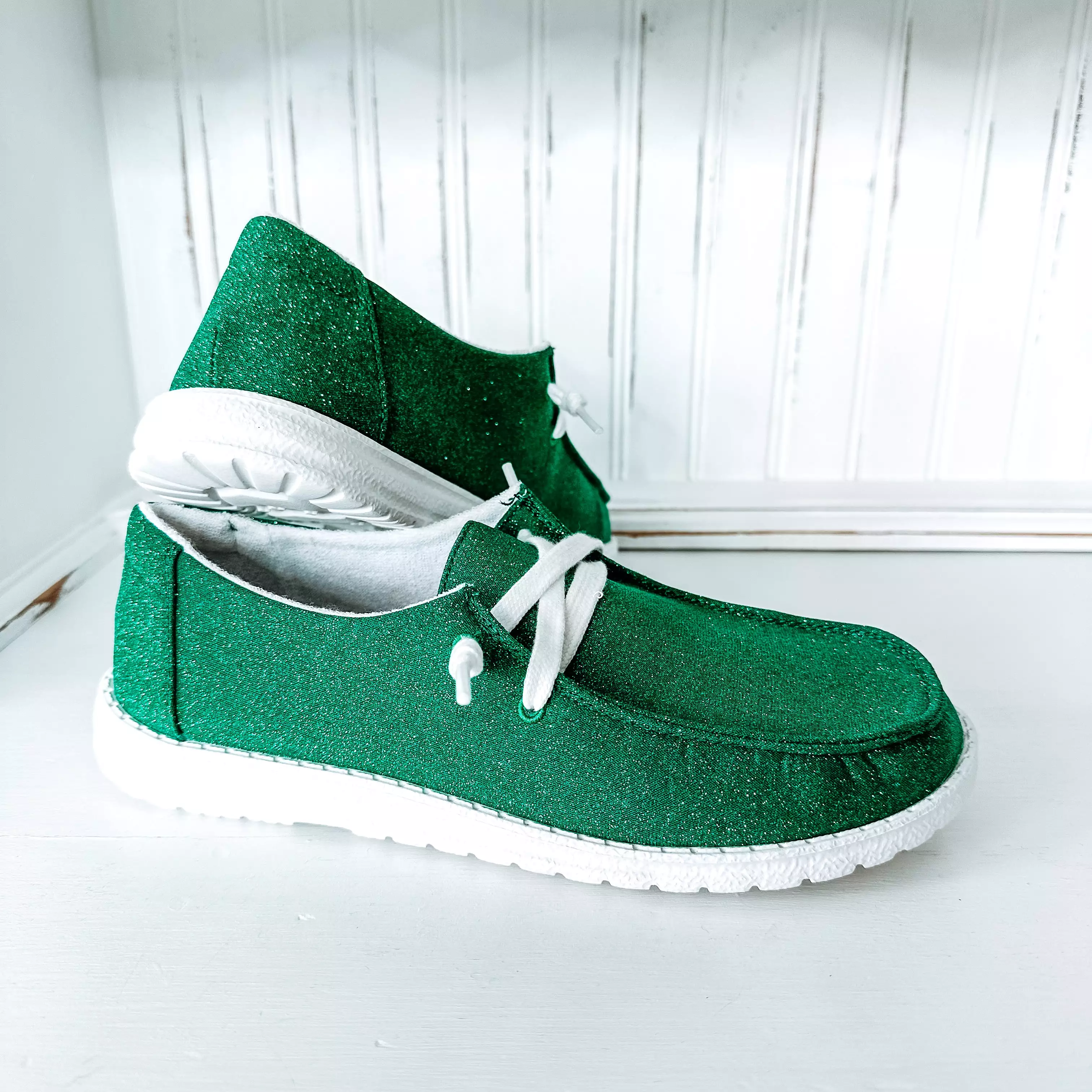 Holly Game Day Glitter Slip-on Shoe - Green