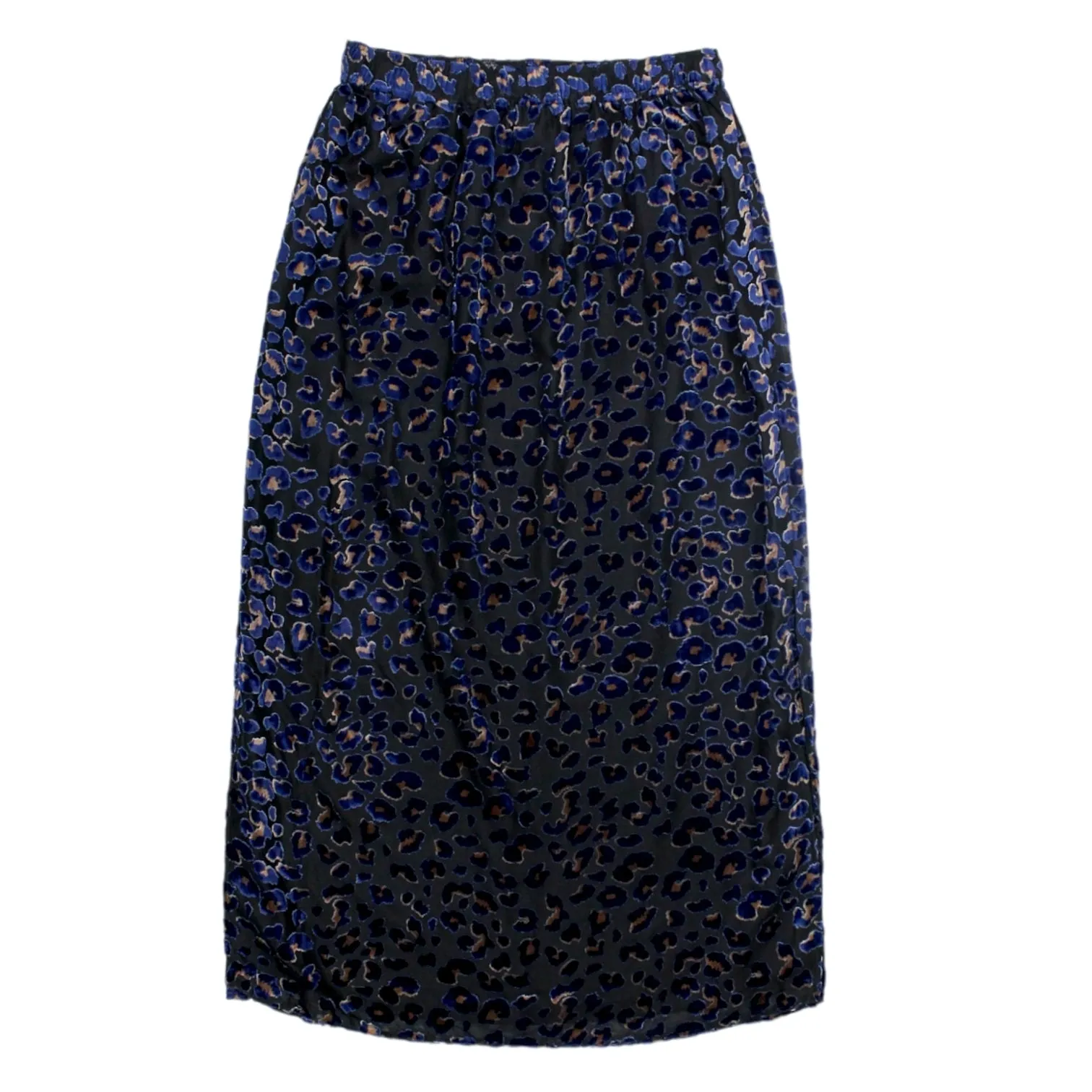 Hush Black/Navy Devore Leopard Maxi Skirt