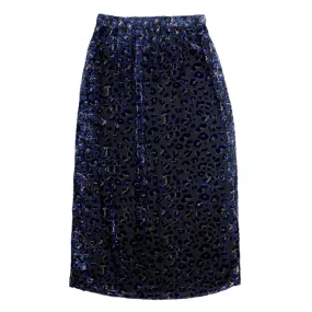 Hush Black/Navy Devore Leopard Maxi Skirt