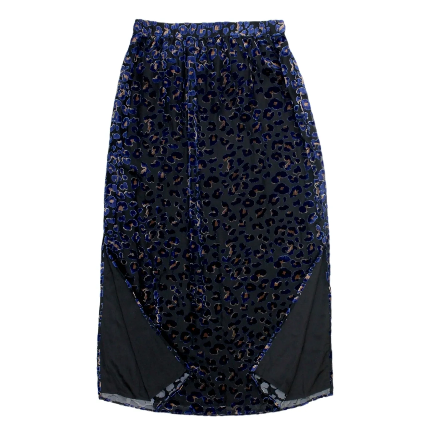 Hush Black/Navy Devore Leopard Maxi Skirt