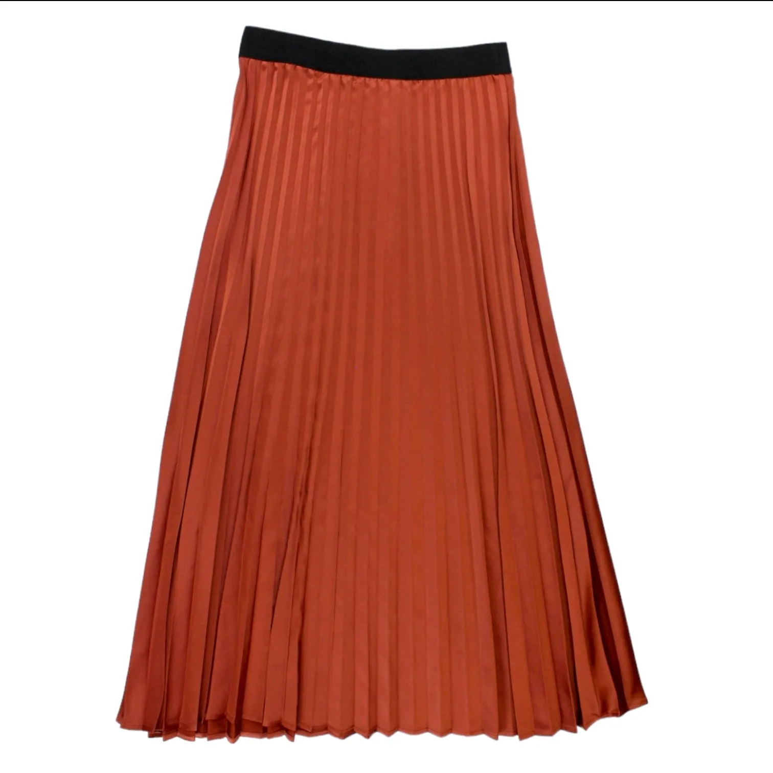 Hush Copper Satin Look Pleated Skirt