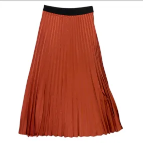 Hush Copper Satin Look Pleated Skirt