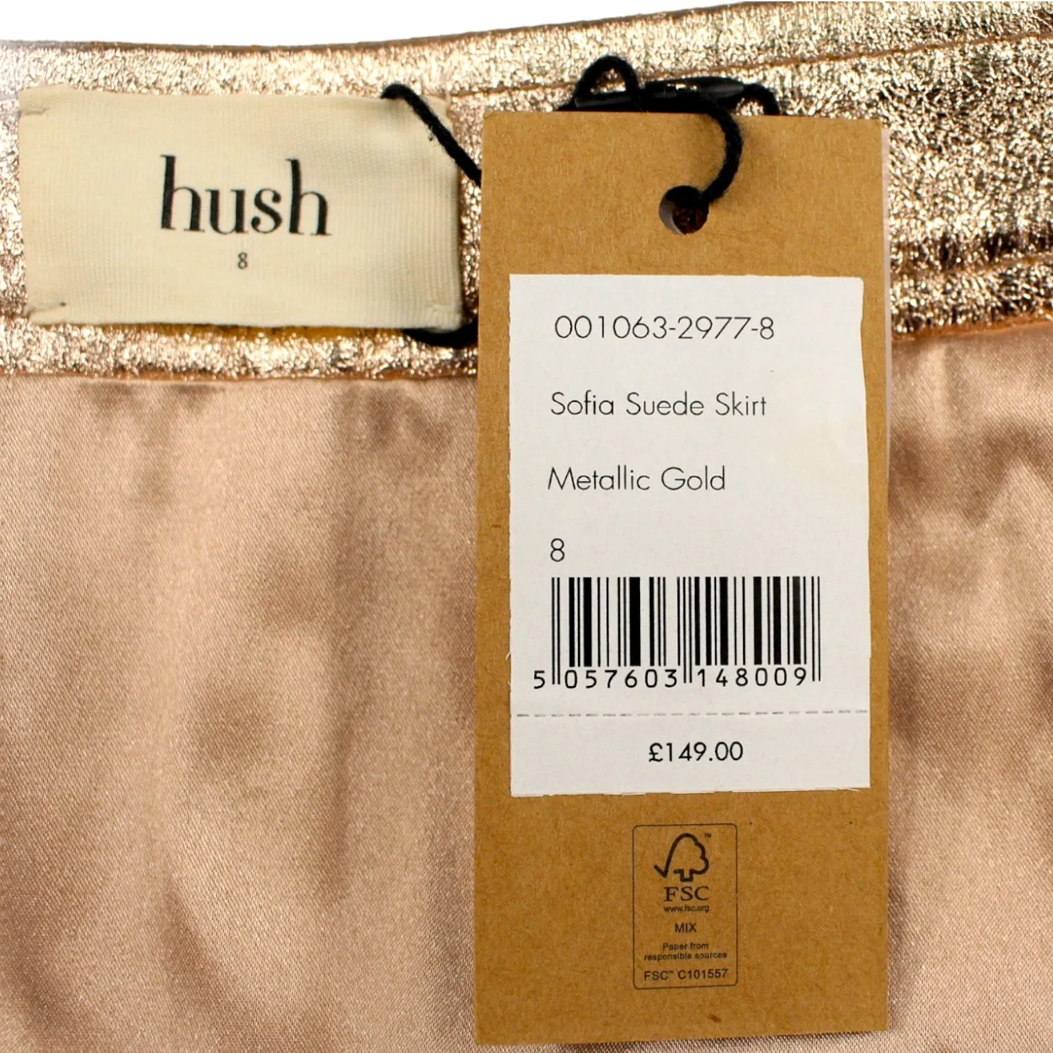 Hush Rose Gold Suede Skirt