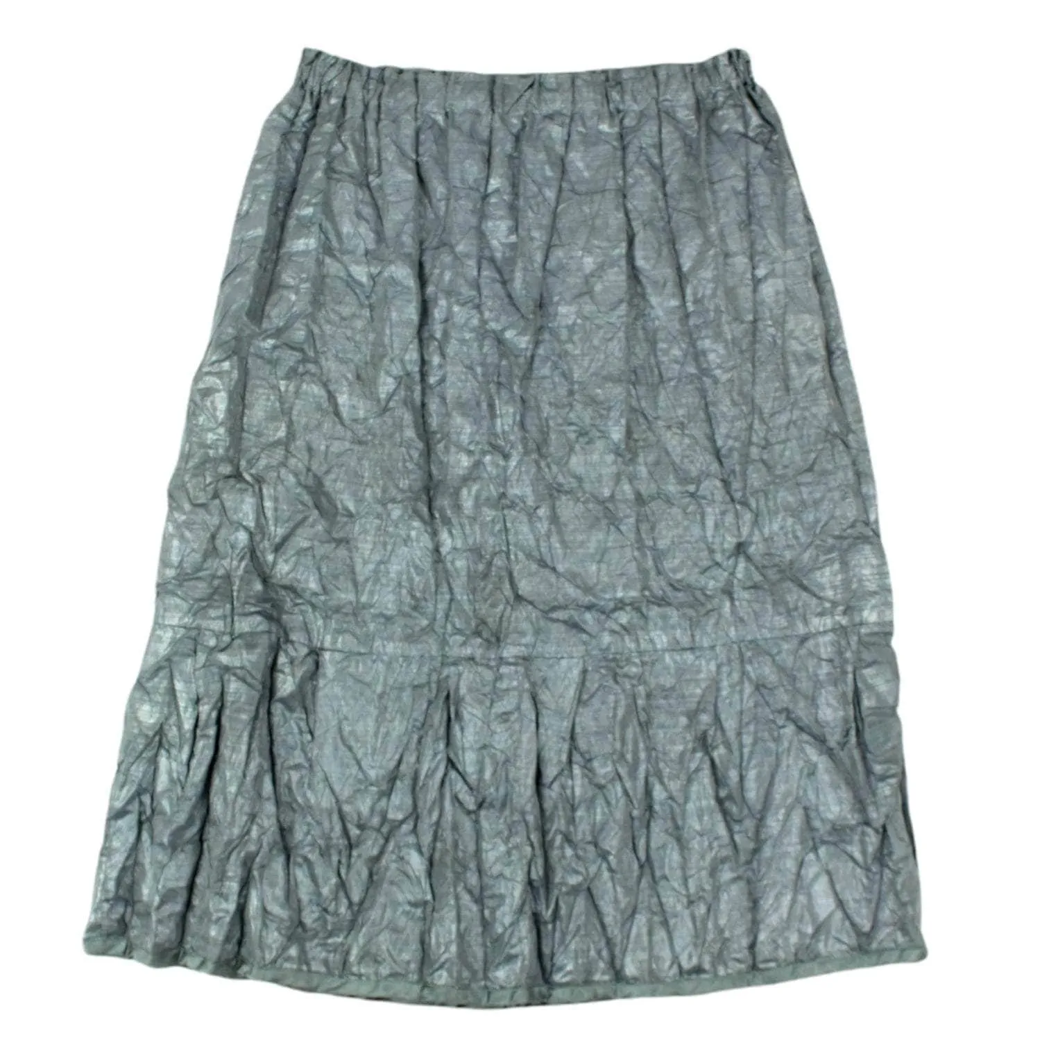 Issey Miyake Metallic Grey Textured Skirt