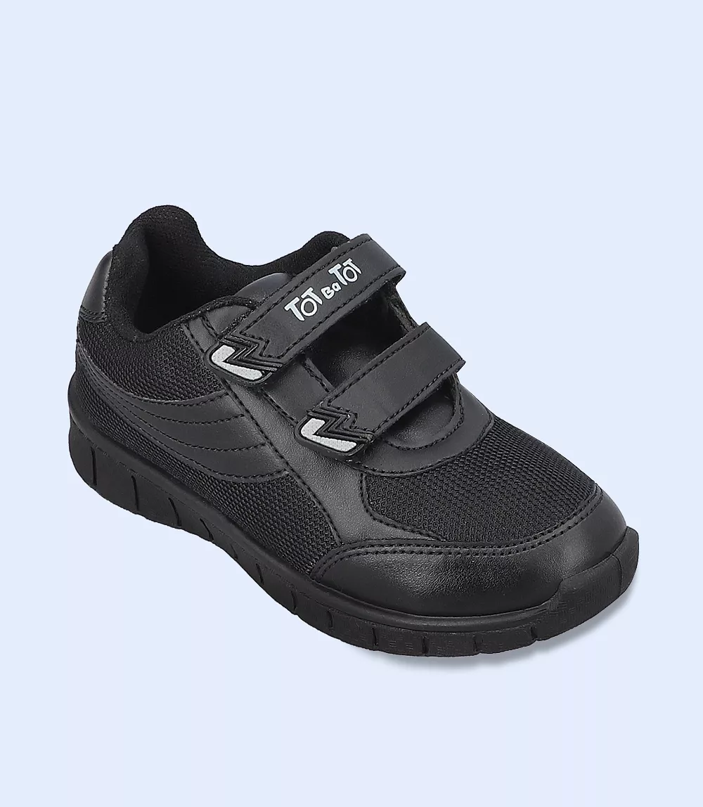 KB0151-BLACK-School Shoes For Boys