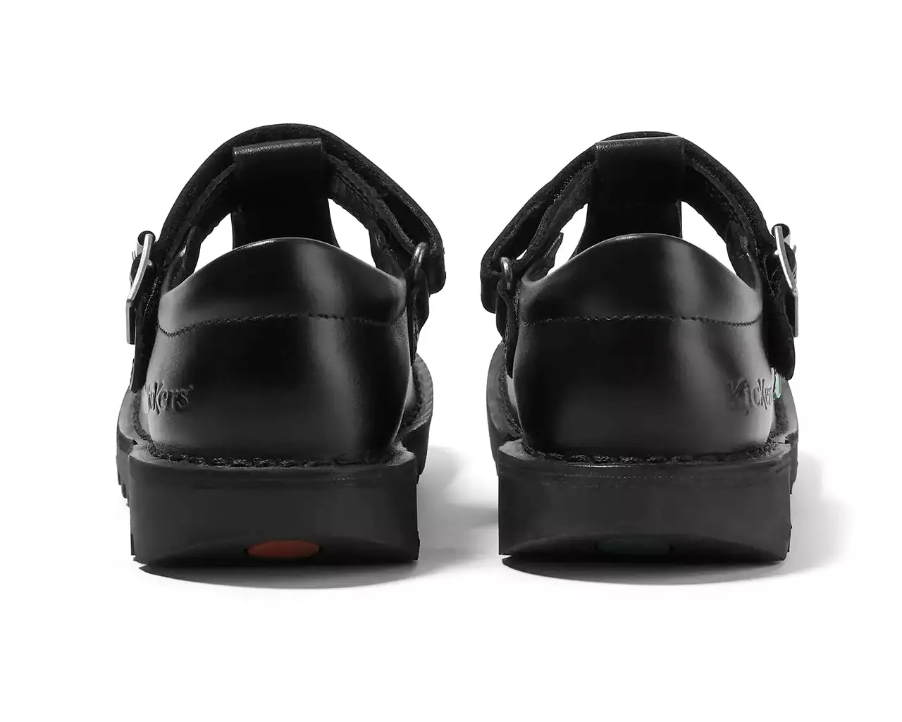 Kickers Junior's Kick T Vel Leather T Bar Shoes Black