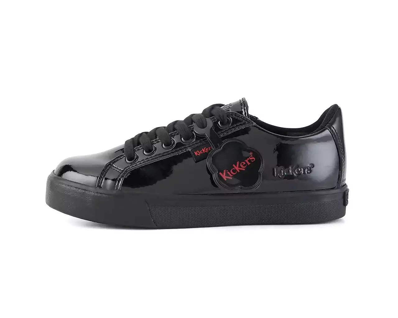 Kickers Kid's Tovni Lacer Patent Leather JF 115960 Shoes Black