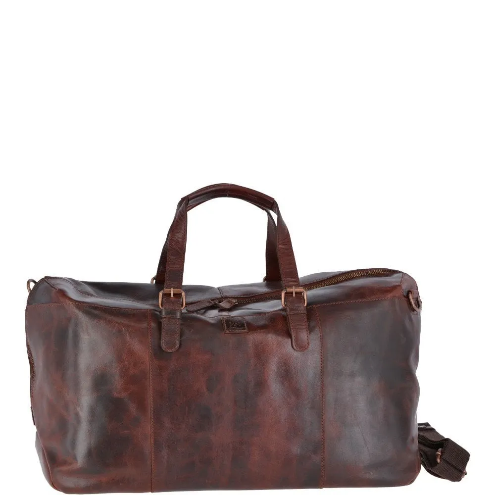 Large  Leather Weekend Vintage Travel Bag Vintage Tan : Oliver