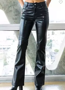 Leather Bootcut Pants