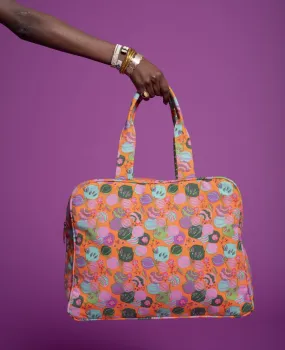 Les Touristes Canvas Travel Bag - Bloom Orange