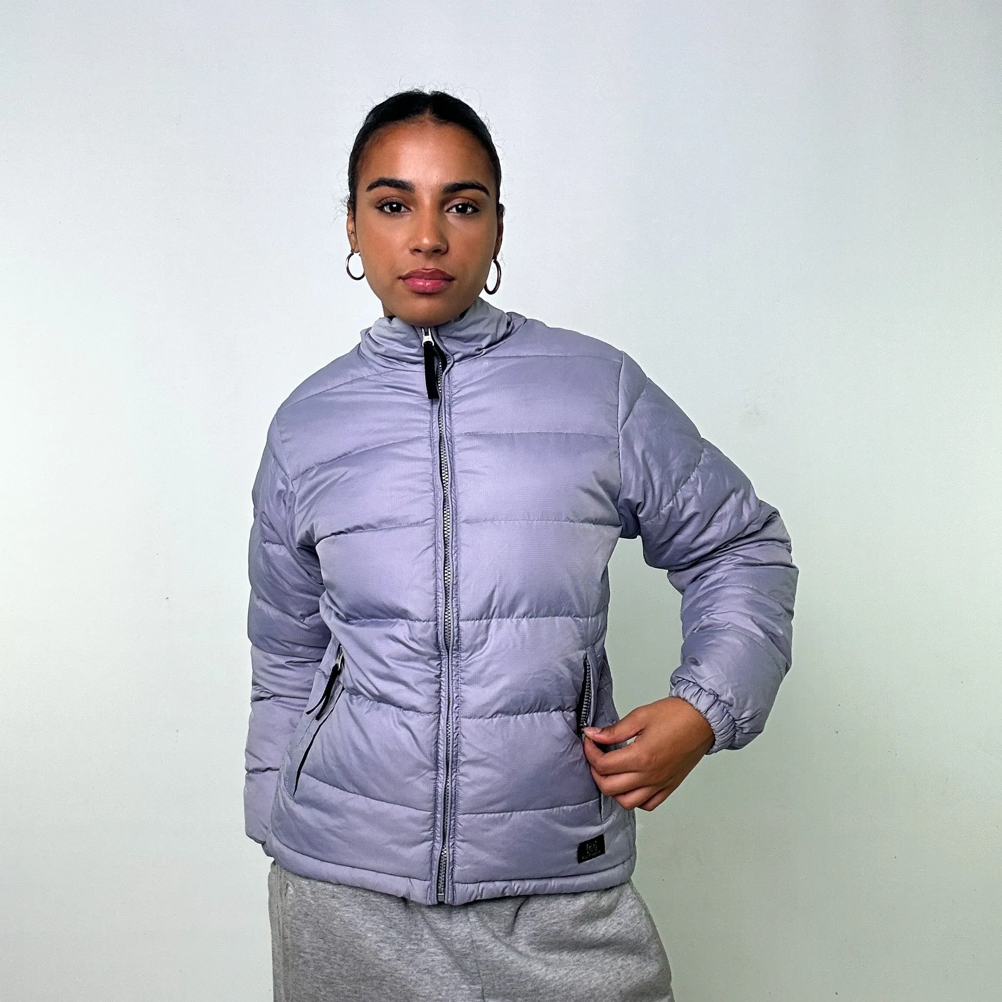 LIGHT GREY / LILAC 90S HELLY HANSEN PUFFER JACKET COAT (