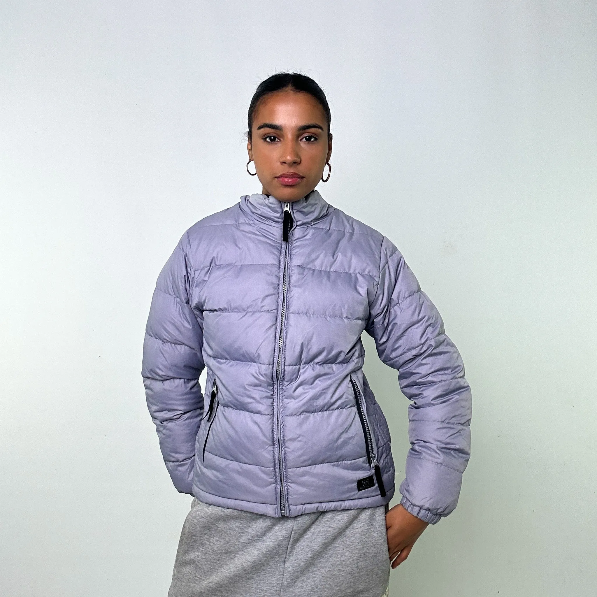 LIGHT GREY / LILAC 90S HELLY HANSEN PUFFER JACKET COAT (