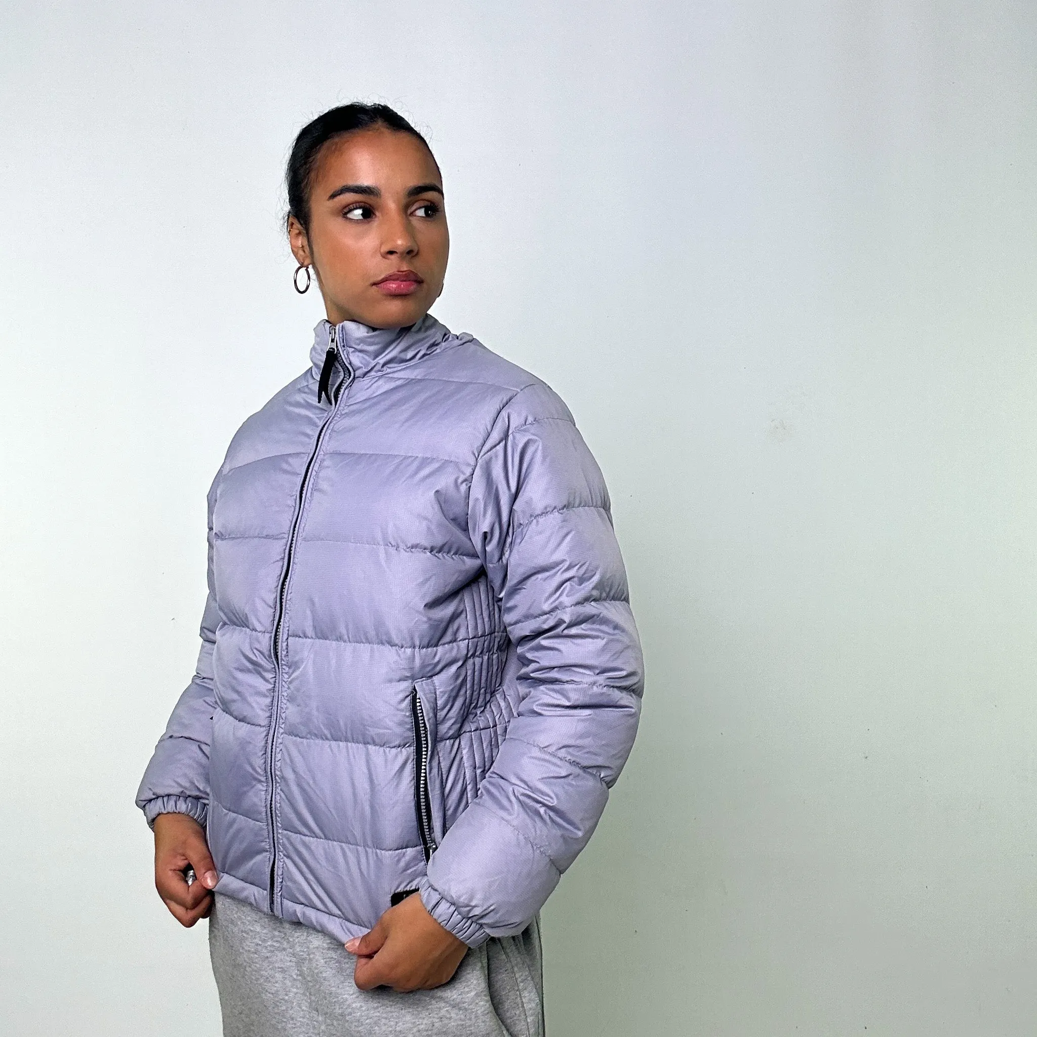 LIGHT GREY / LILAC 90S HELLY HANSEN PUFFER JACKET COAT (