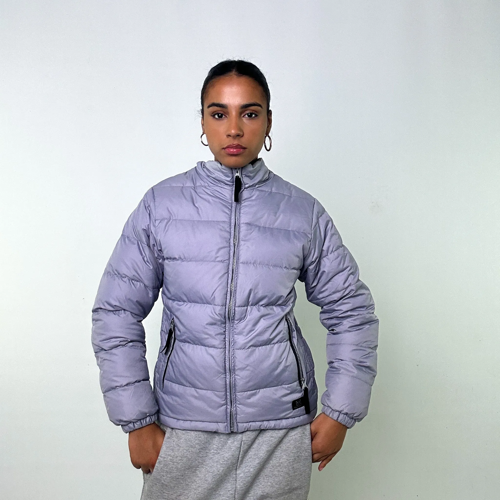 LIGHT GREY / LILAC 90S HELLY HANSEN PUFFER JACKET COAT (