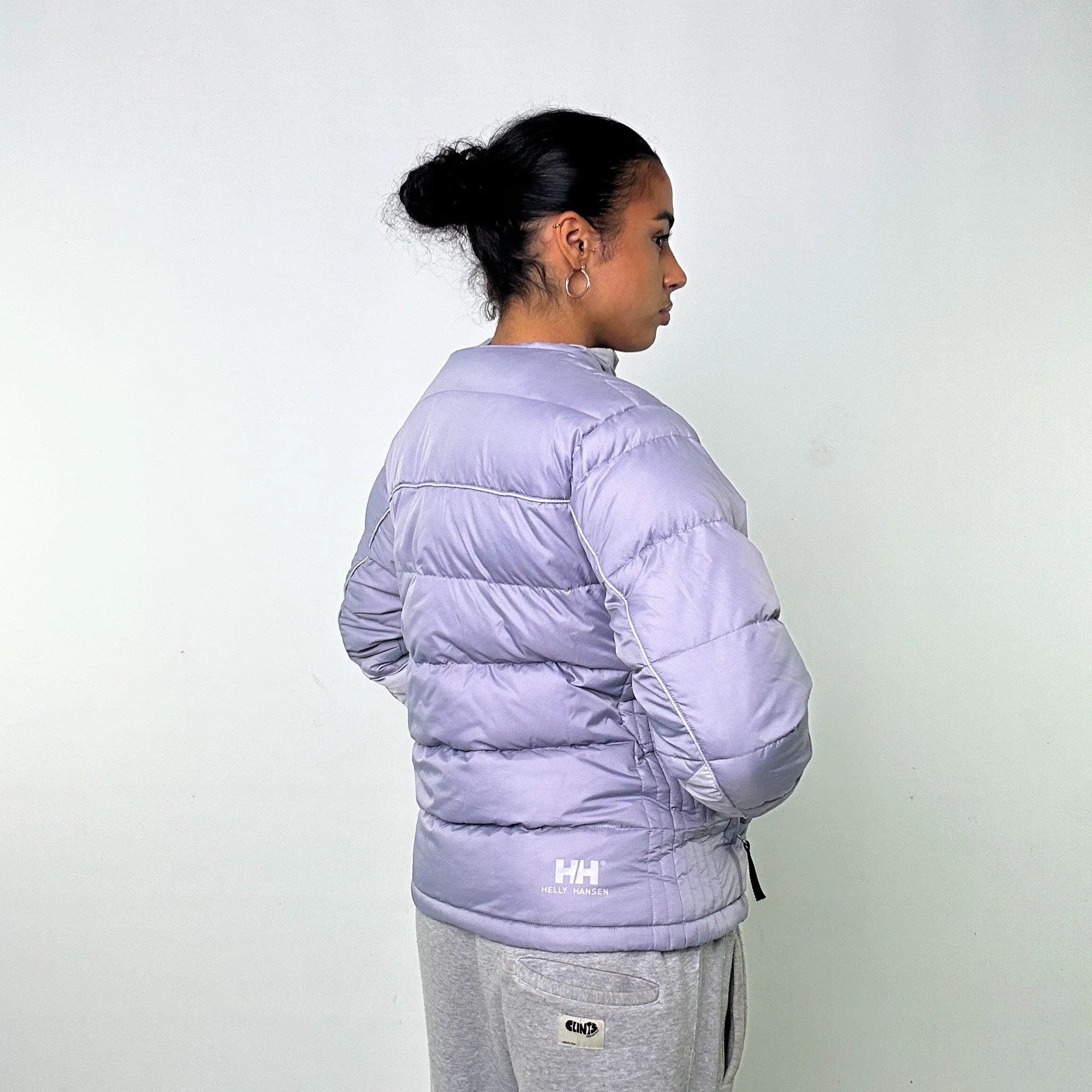 LIGHT GREY / LILAC 90S HELLY HANSEN PUFFER JACKET COAT (