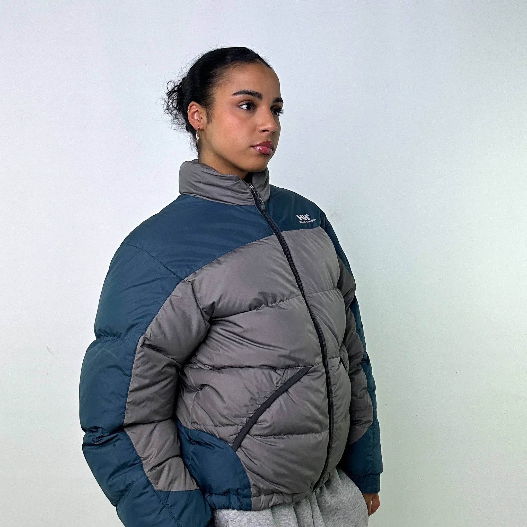 Light Grey 90s Helly Hansen Puffer Jacket Coat (S)