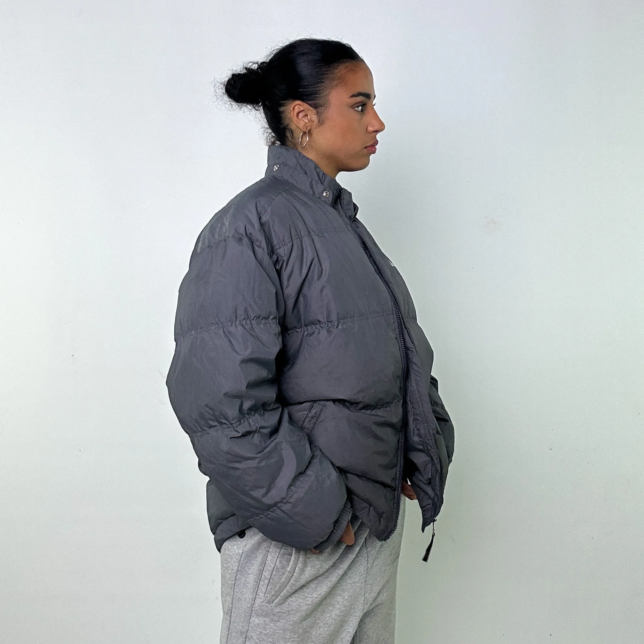 Light Grey 90s NIKE Puffer Jacket Coat (L)