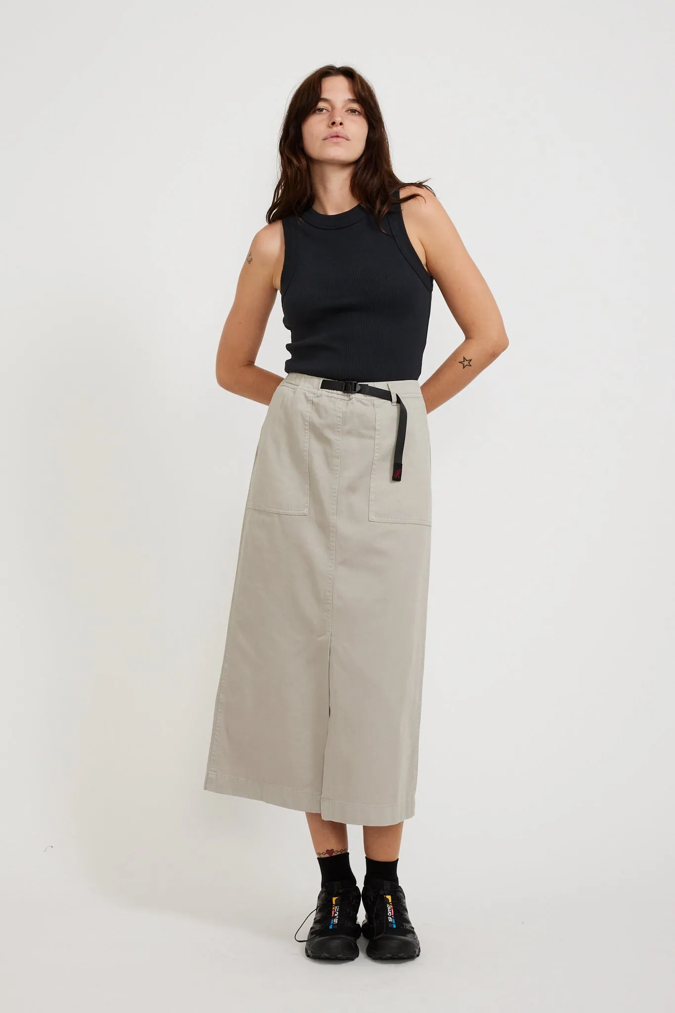 Long Baker Skirt Stone