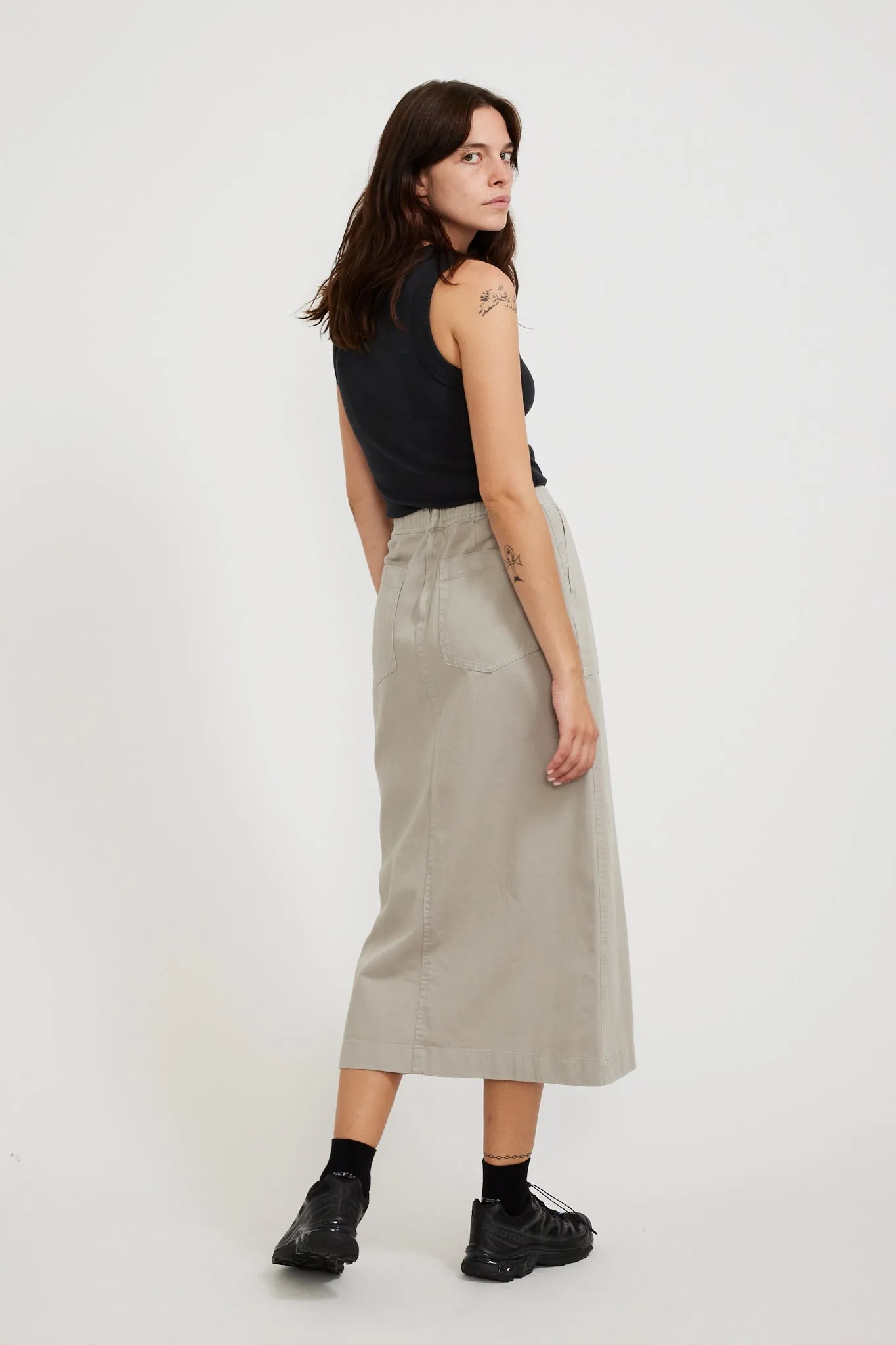 Long Baker Skirt Stone