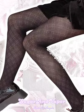 Lumi Plaid Jacquard Fishnet Tights