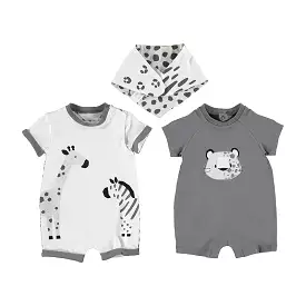 Mayoral Baby Short 2pc Romper Set_ Grey 1637-78