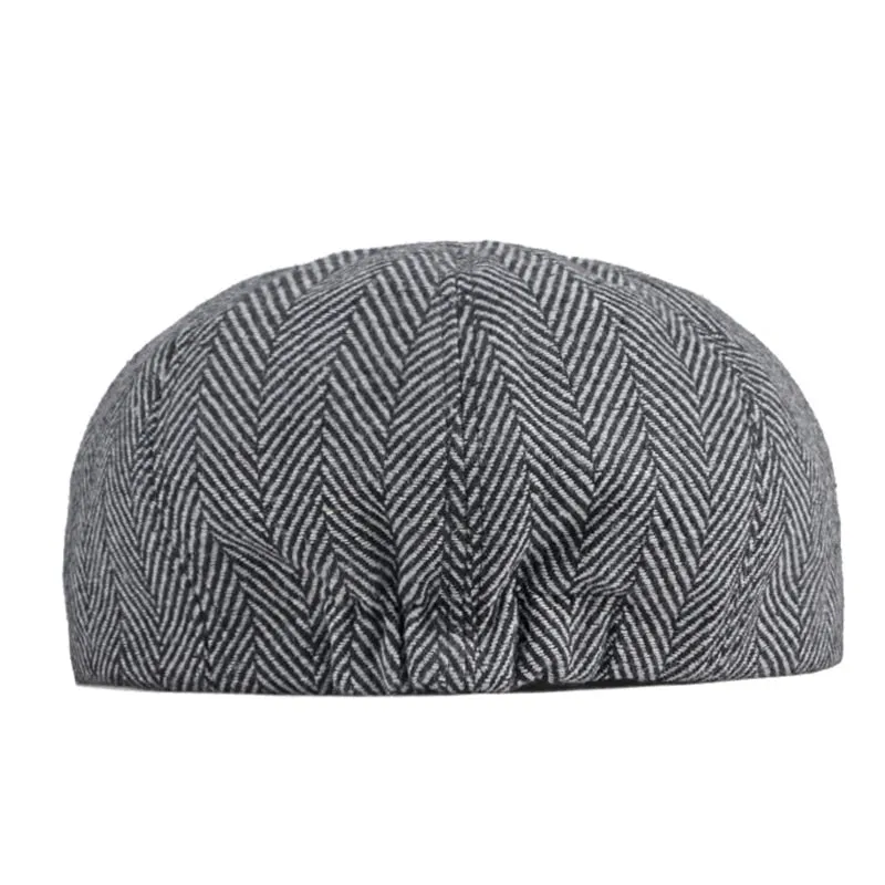 Men and Women Casual British Style Octagonal Tweed Beret Cap