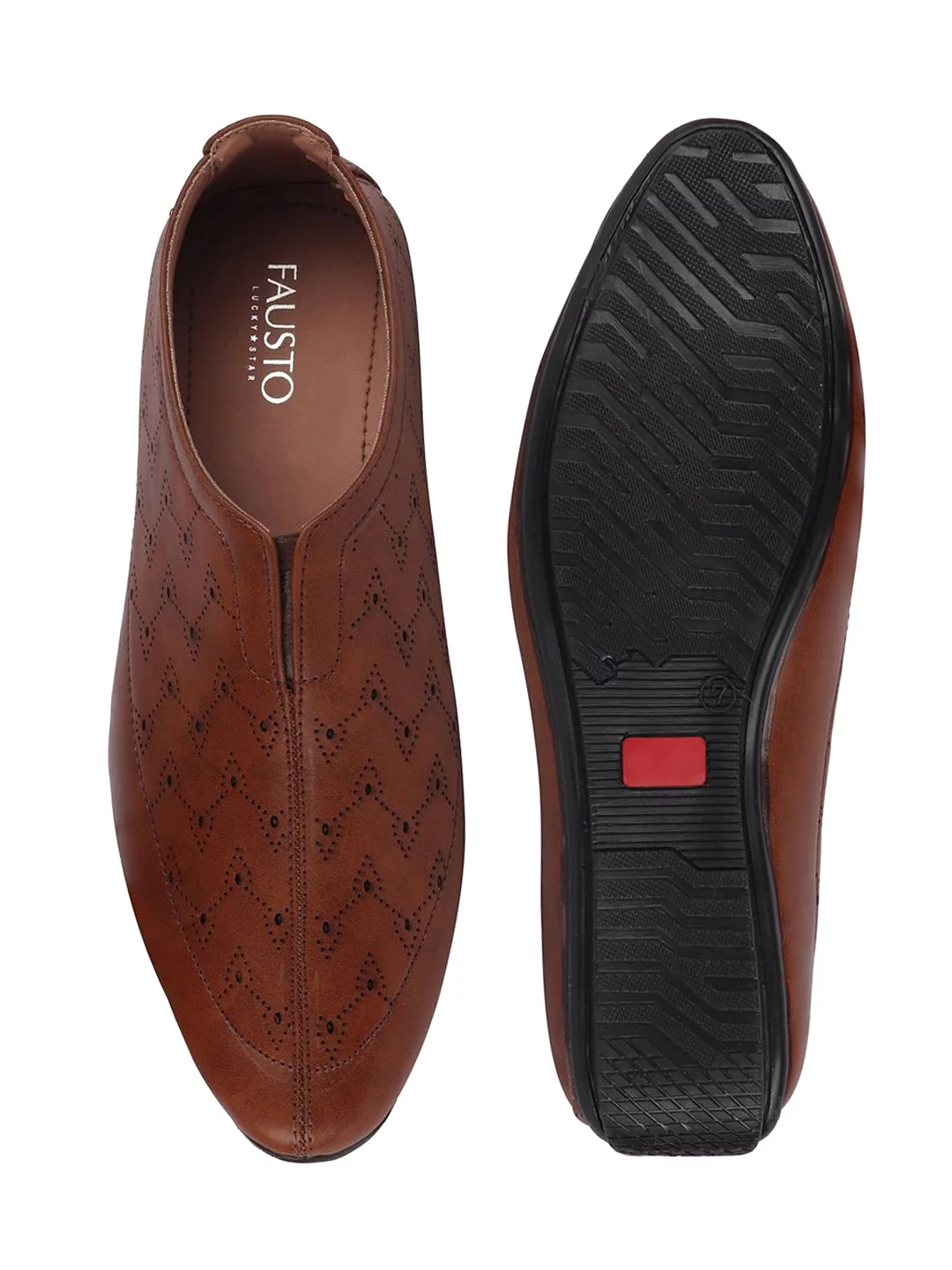 Men Brown Ethnic Slip-On Shoe Style Jutis & Mojaris