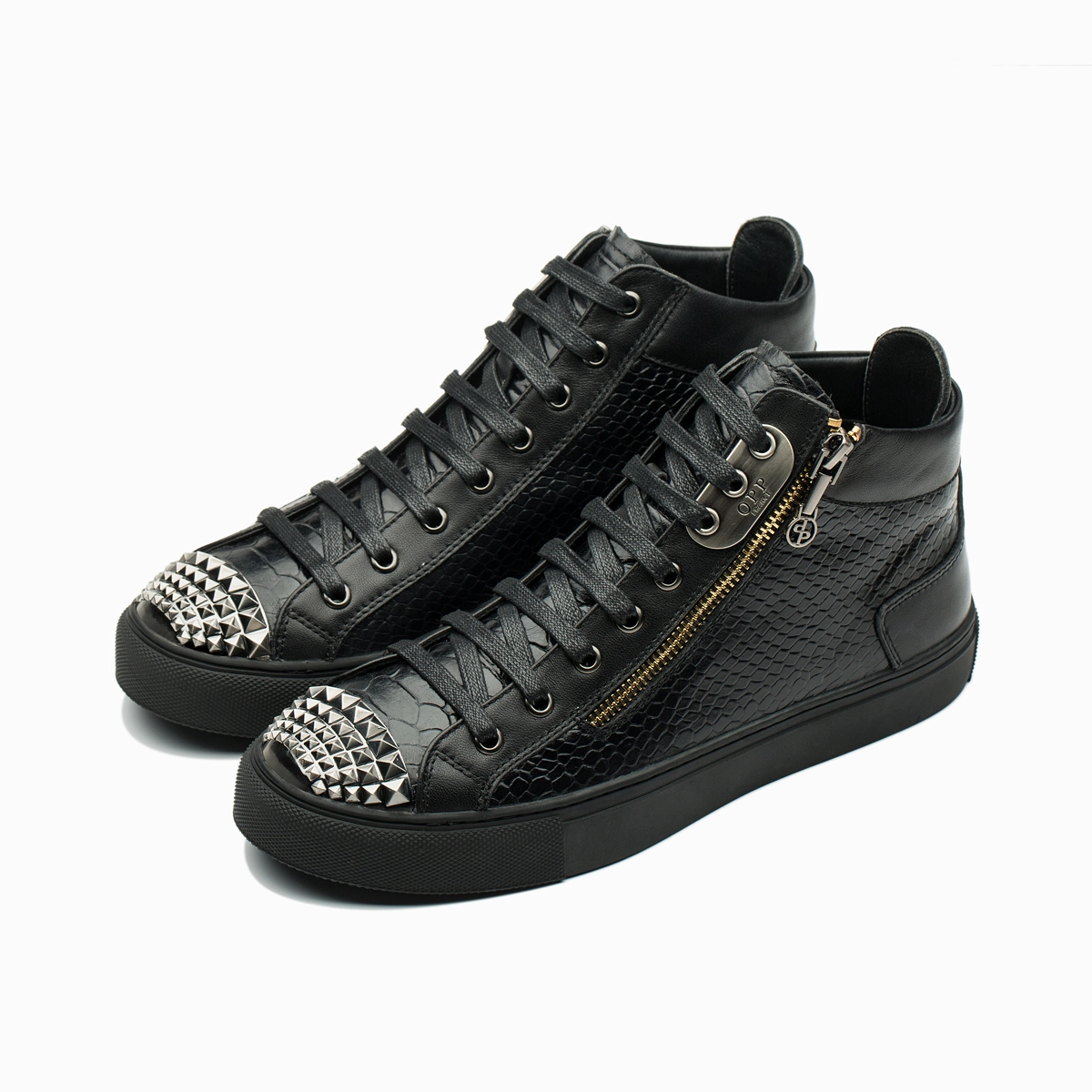 Men High-Top Shoes Black 