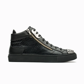 Men High-Top Shoes Black 