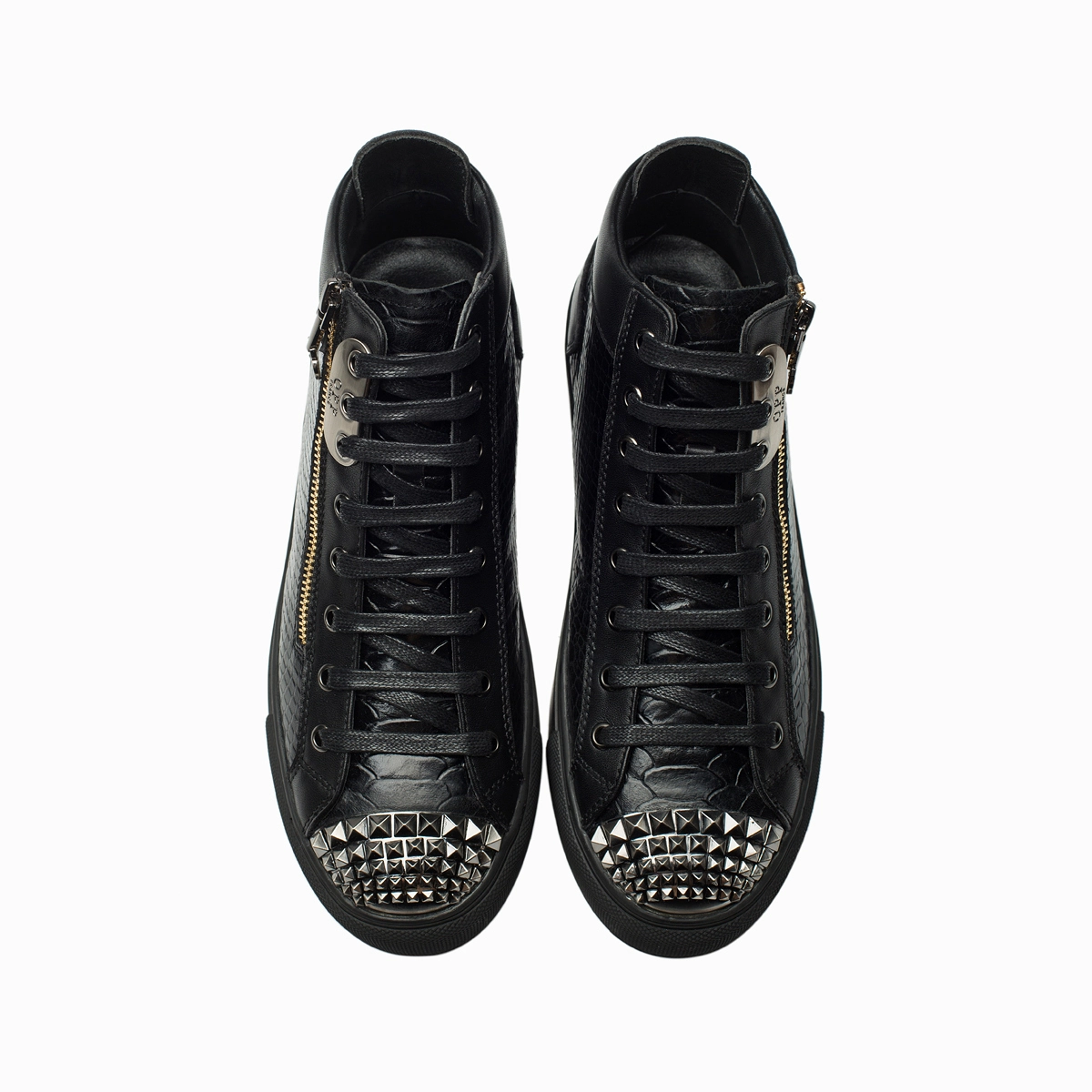 Men High-Top Shoes Black 