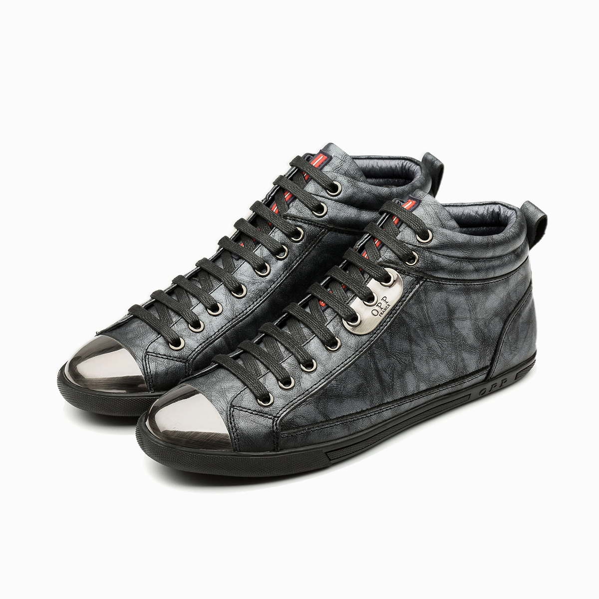 Men High-Top Shoes Black 