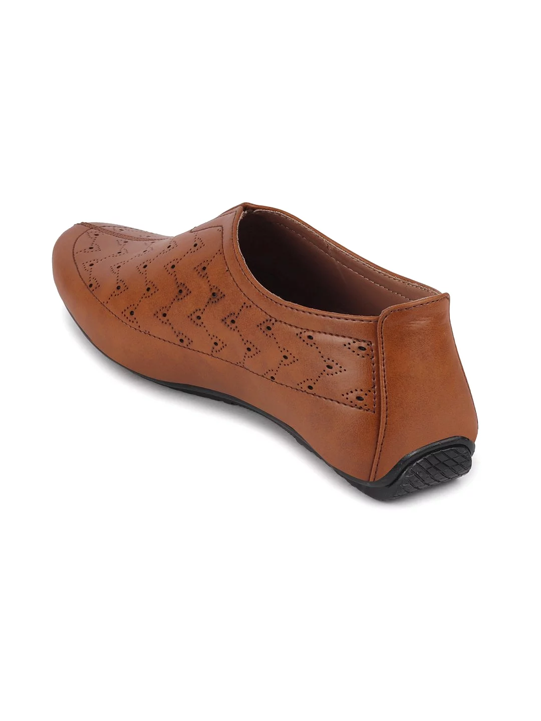 Men Tan Ethnic Slip-On Shoe Style Jutis & Mojaris