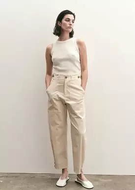 Mijeong Park Cropped Workwear Pants in Light