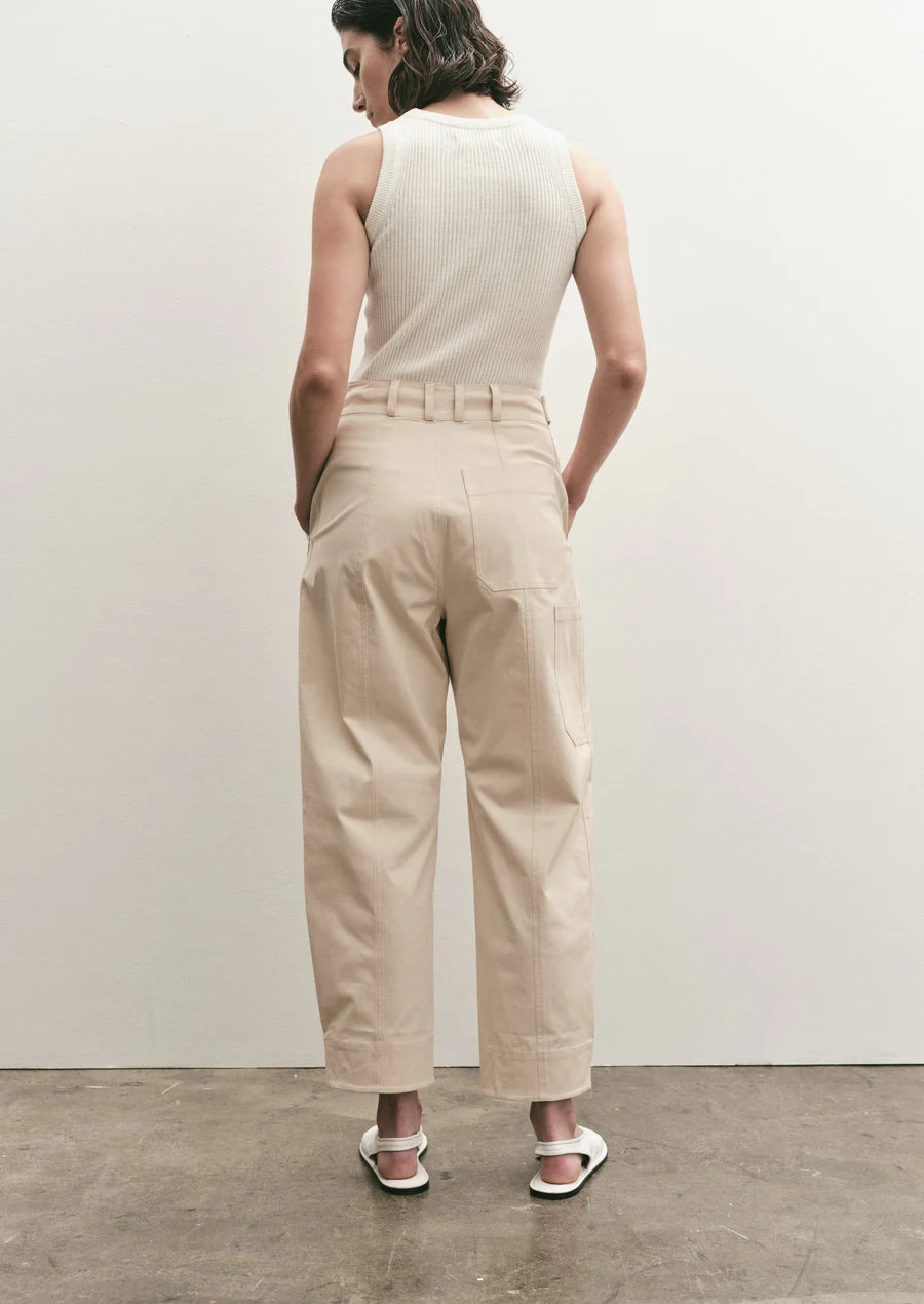 Mijeong Park Cropped Workwear Pants in Light