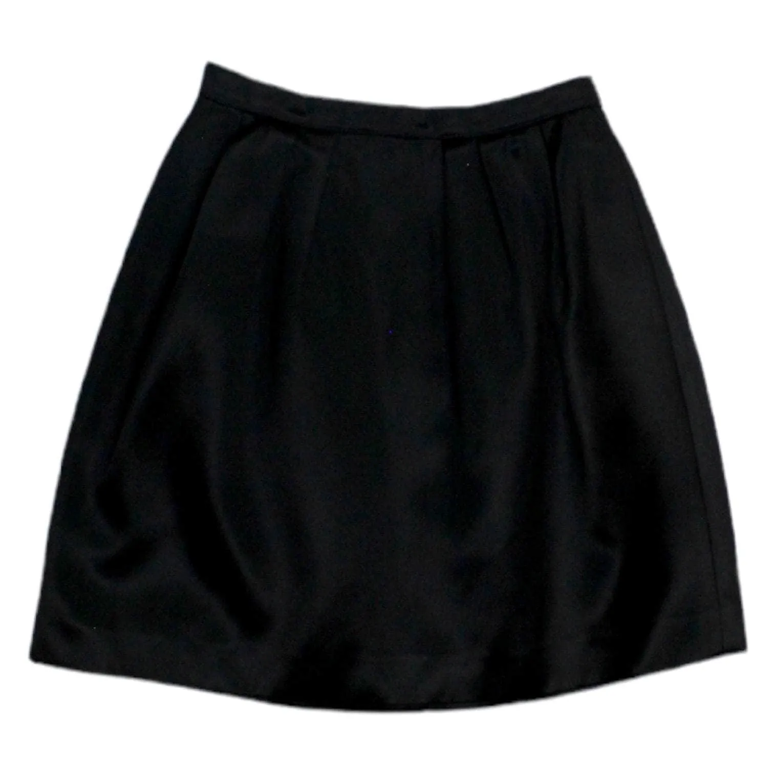 Miu Miu Black Satin Pleated Mini Skirt