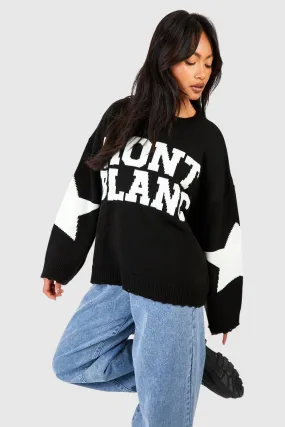 Mont Blanc Knitted Oversized Crew Neck Sweater