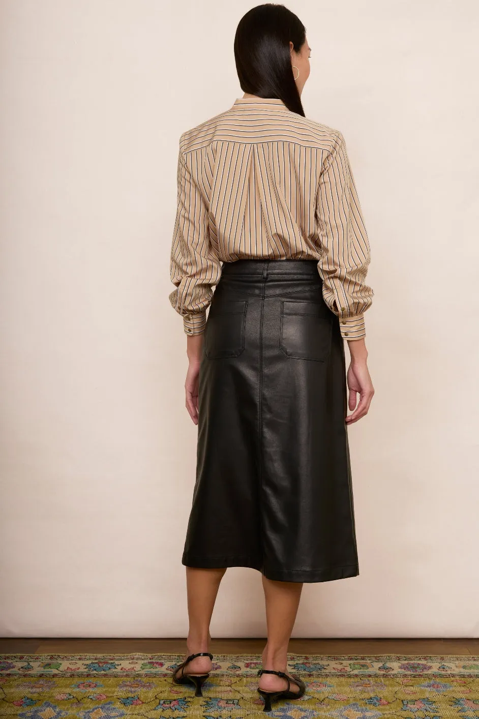 Mylene Faux Leather Skirt - Black