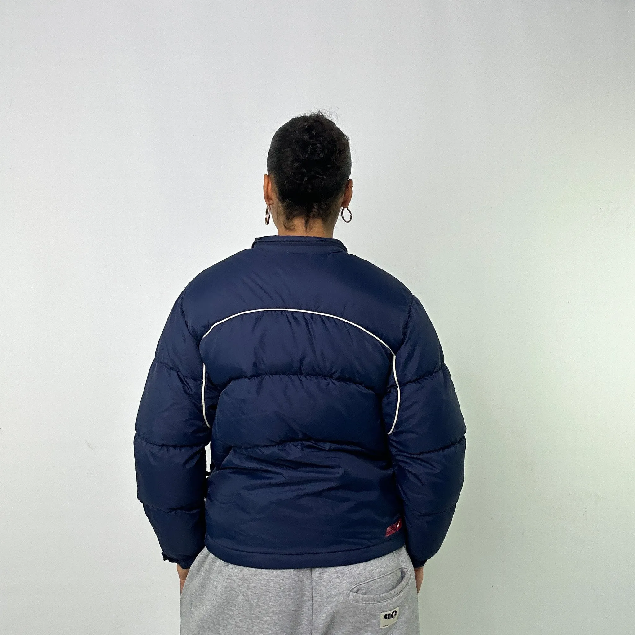 Navy Blue y2ks NIKE Puffer Jacket Coat (S)