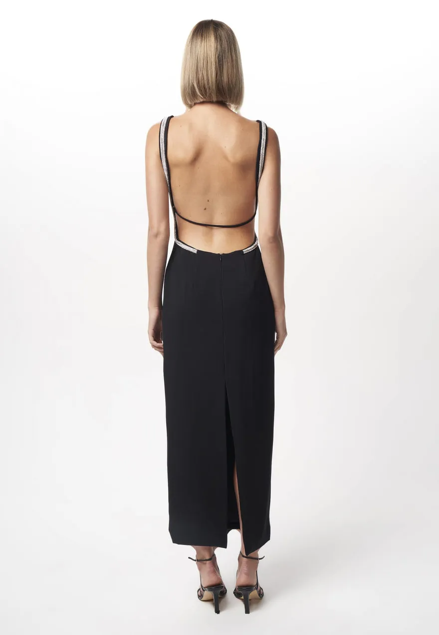 ----Nicola Finetti   ----Long Diamond Backless Dress ---