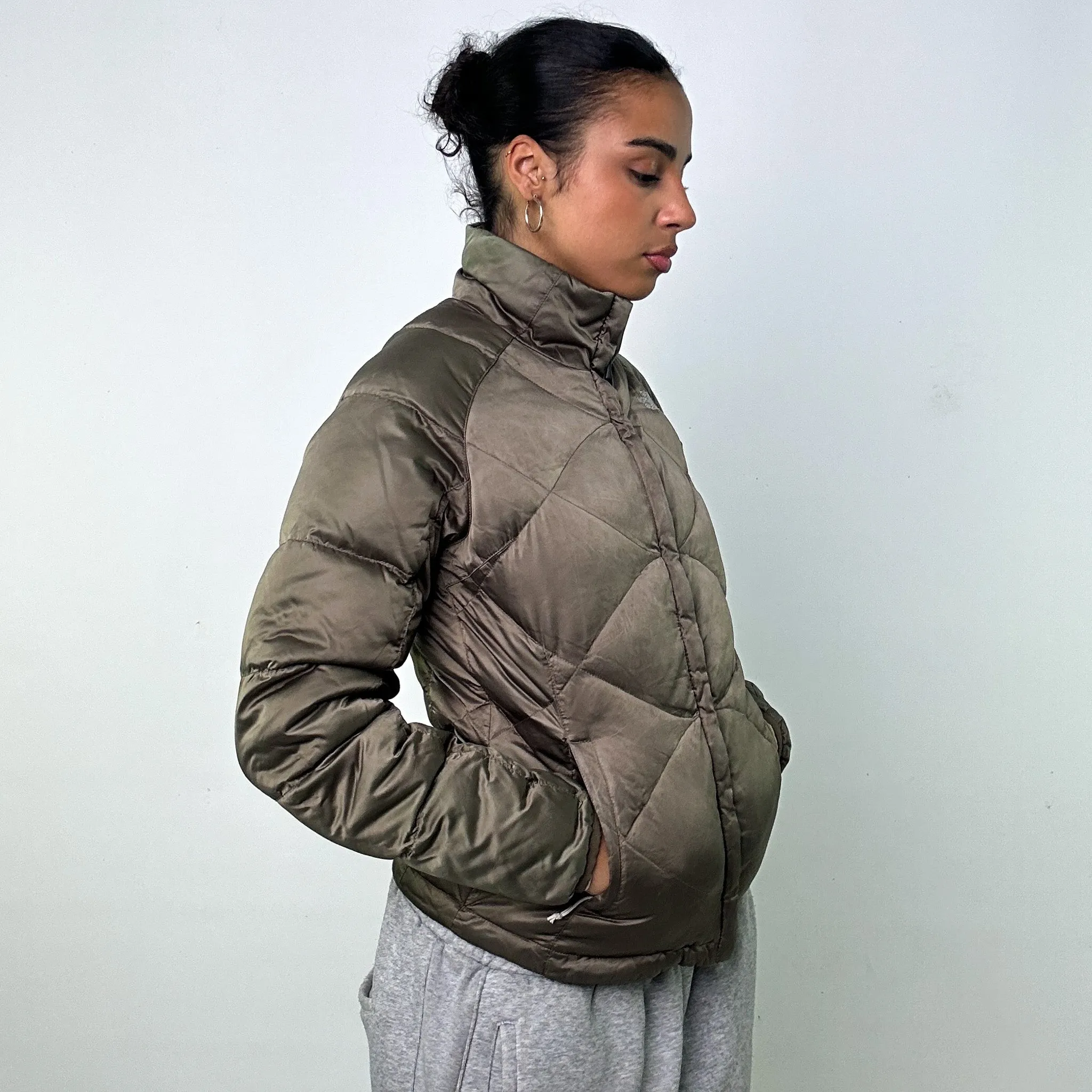 Olive Green y2ks The North Face 550 Series Puffer Jacket Coat (S)