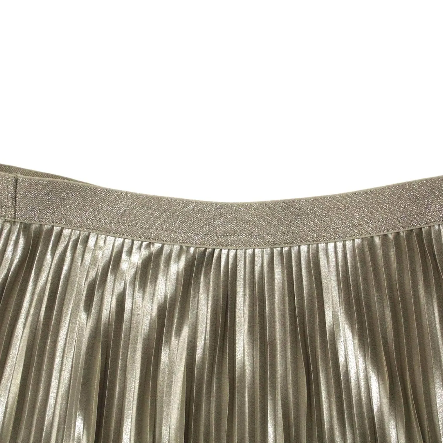 Oliver Bonas Champagne Metallic Knife Pleat Skirt