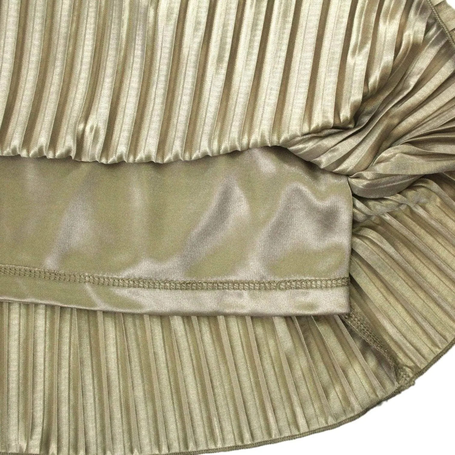 Oliver Bonas Champagne Metallic Knife Pleat Skirt